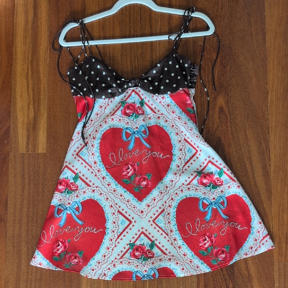 For Love And Lemons Red and Black Heart Dress